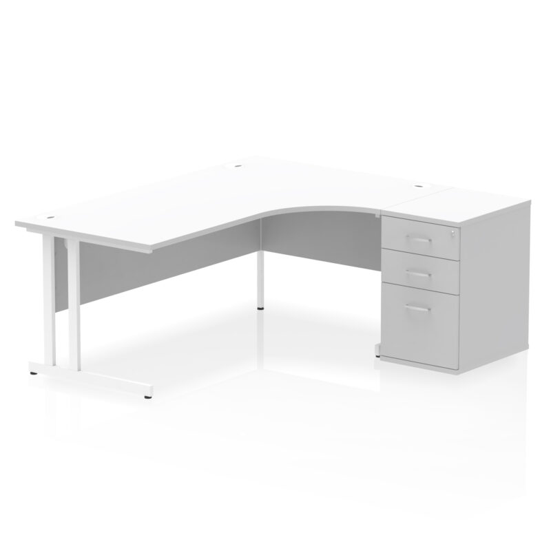 impulse 1800mm cantilever right crescent desk workstation