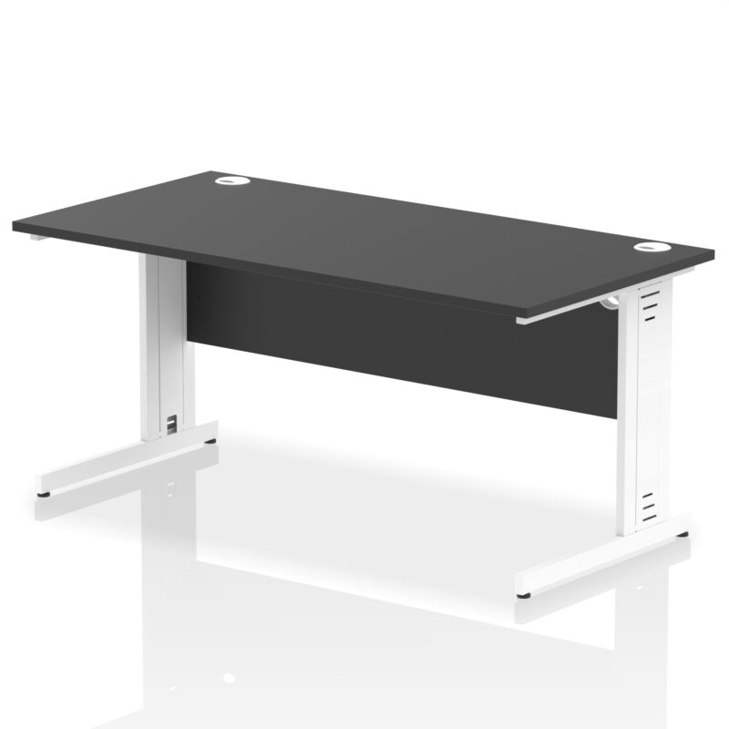 impulse 1600mm straight desk cable managed leg