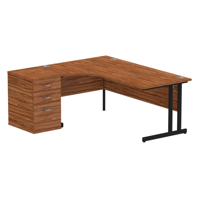impulse 1800mm cantilever left crescent desk workstation