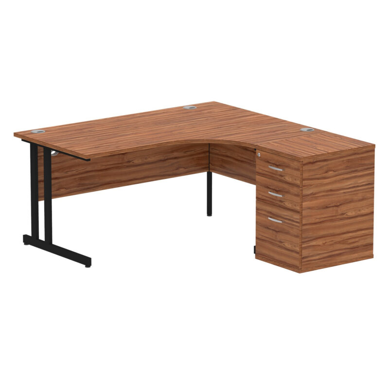 impulse 1600mm cantilever right crescent desk workstation