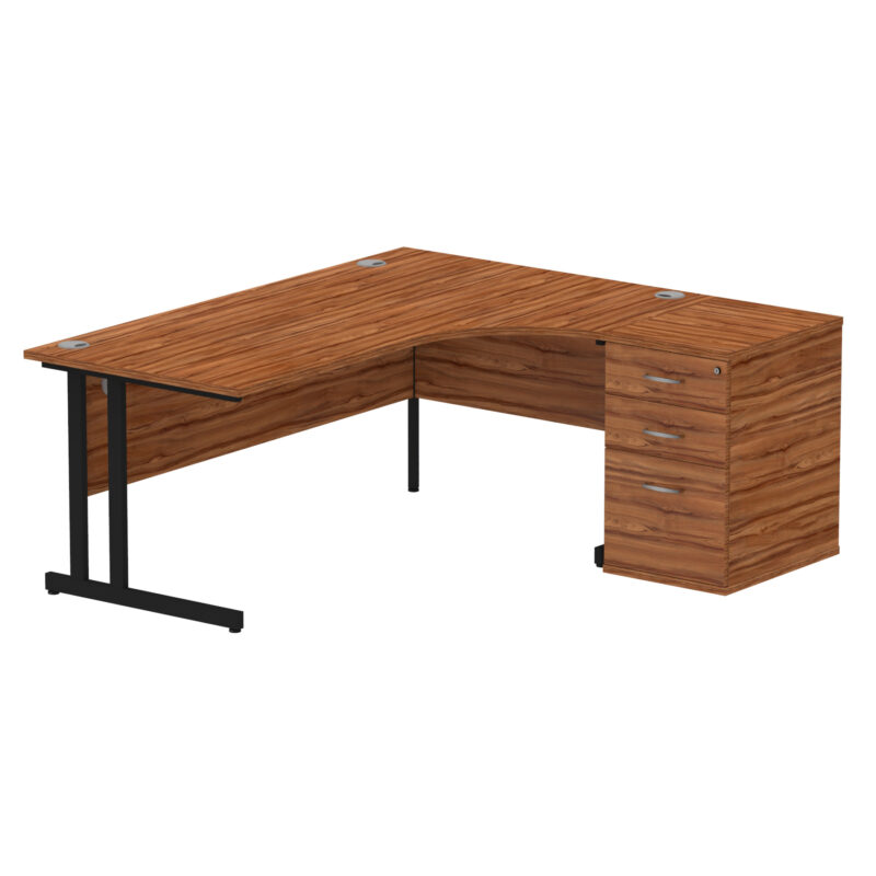 impulse 1800mm cantilever right crescent desk workstation