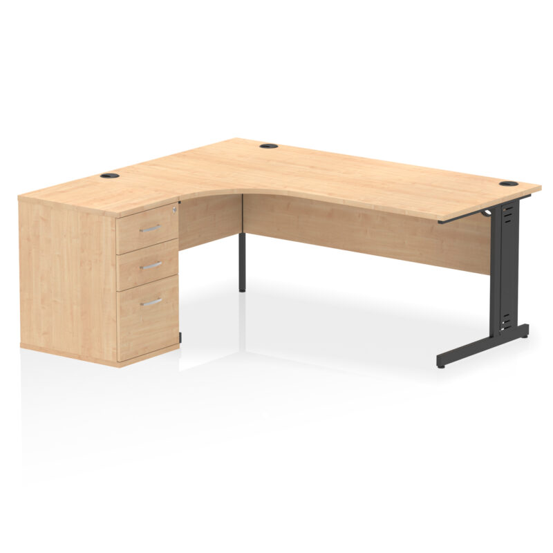 impulse 1800mm cable managed left crescent desk workstation