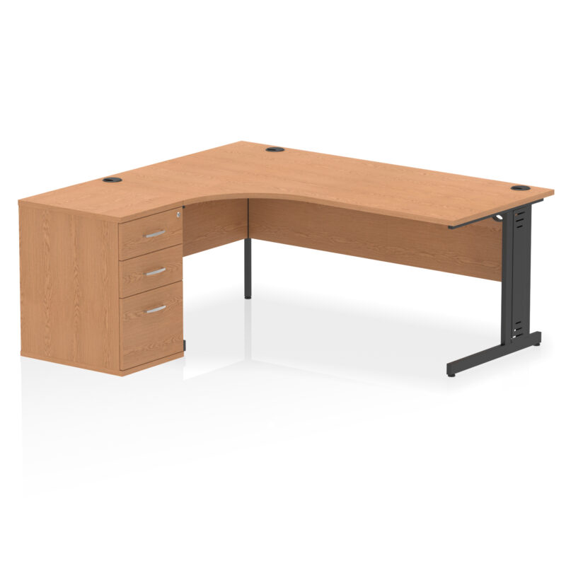 impulse 1800mm cable managed left crescent desk workstation