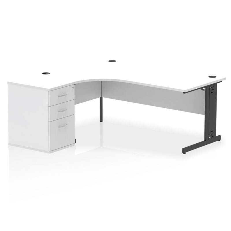 impulse 1800mm cable managed left crescent desk workstation