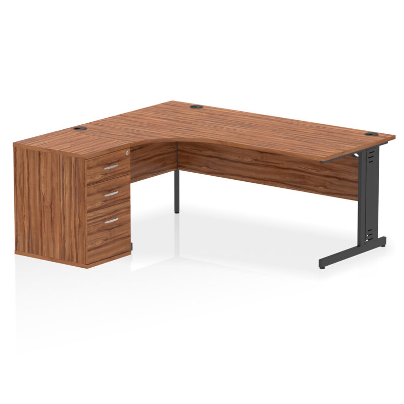 impulse 1800mm cable managed left crescent desk workstation