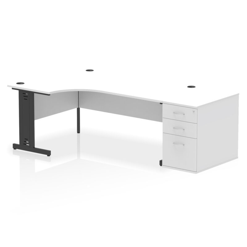 impulse 1800mm cable managed left crescent desk workstation