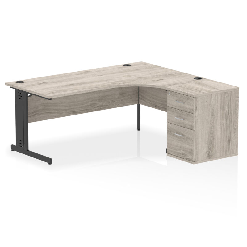 impulse 1800mm cable managed right crescent desk workstation