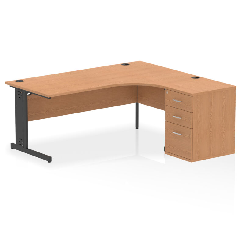 impulse 1800mm cable managed right crescent desk workstation