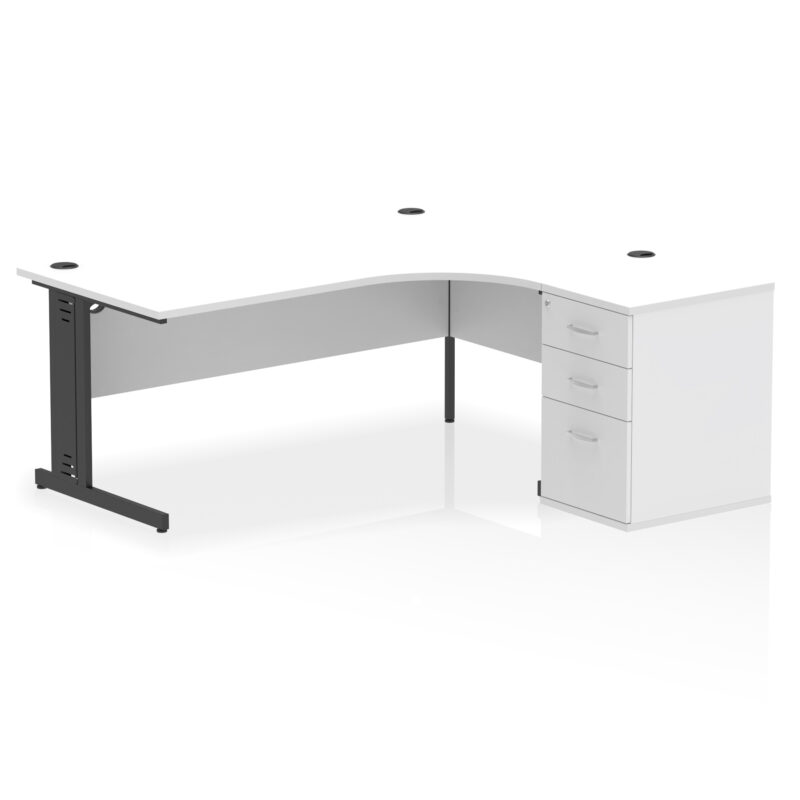 impulse 1800mm cable managed right crescent desk workstation