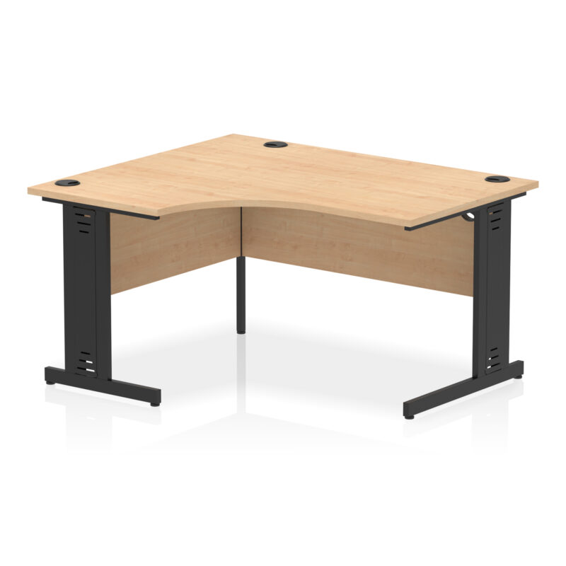 impulse 1400mm left crescent desk cable managed leg