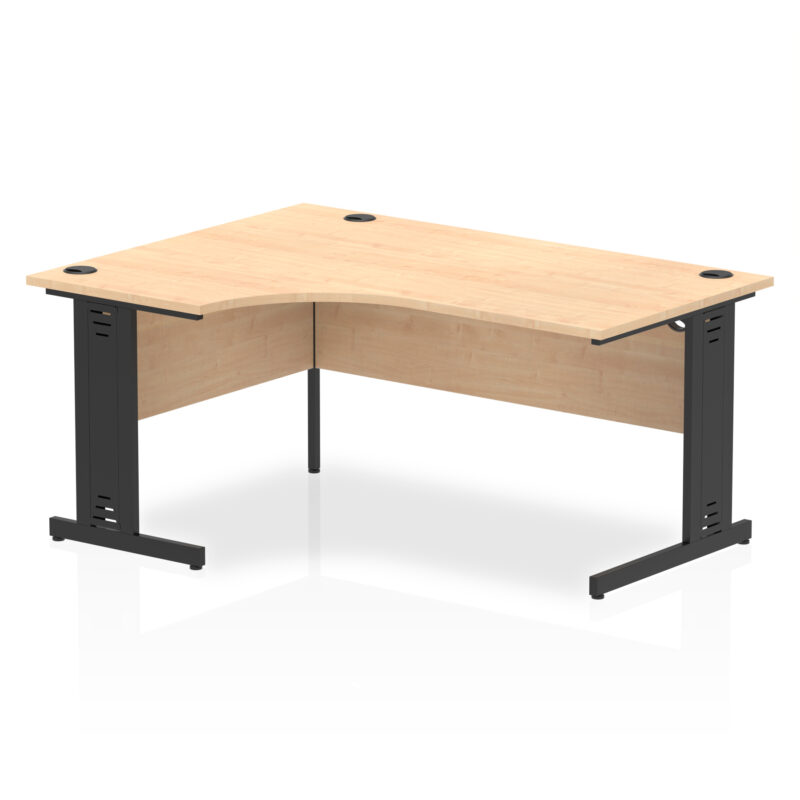 impulse 1600mm left crescent desk cable managed leg