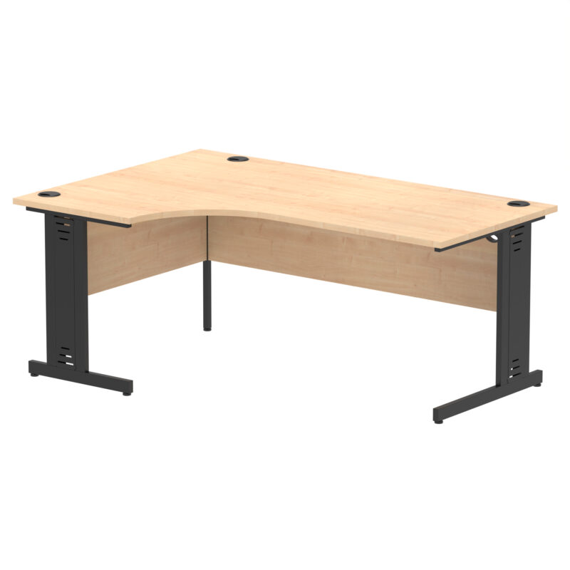 impulse 1800mm left crescent desk cable managed leg