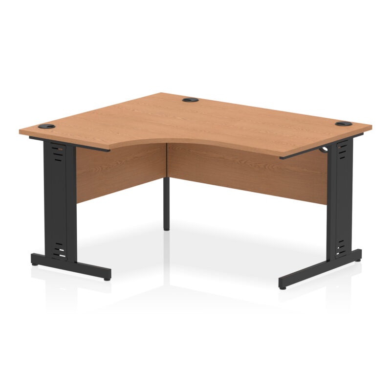 impulse 1400mm left crescent desk cable managed leg