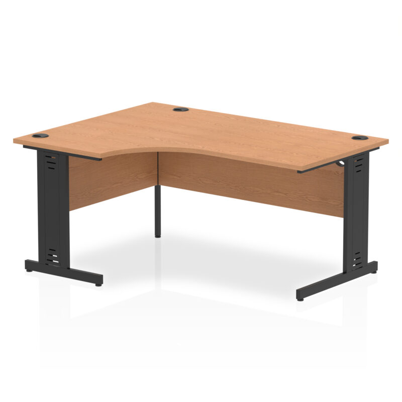 impulse 1600mm left crescent desk cable managed leg