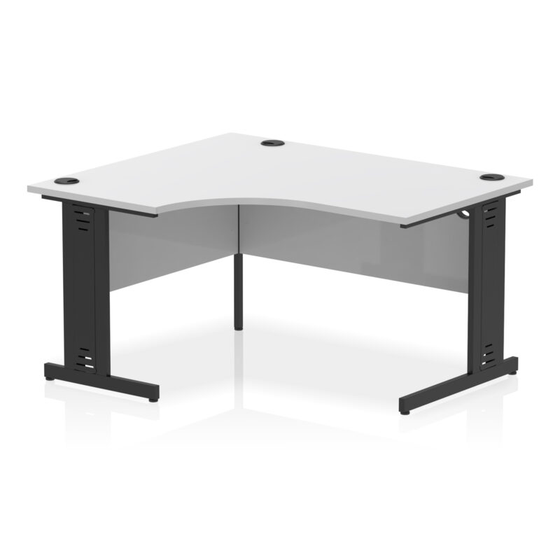impulse 1400mm left crescent desk cable managed leg
