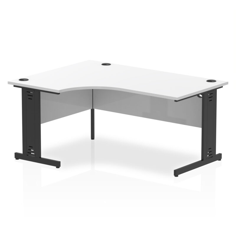 impulse 1600mm left crescent desk cable managed leg