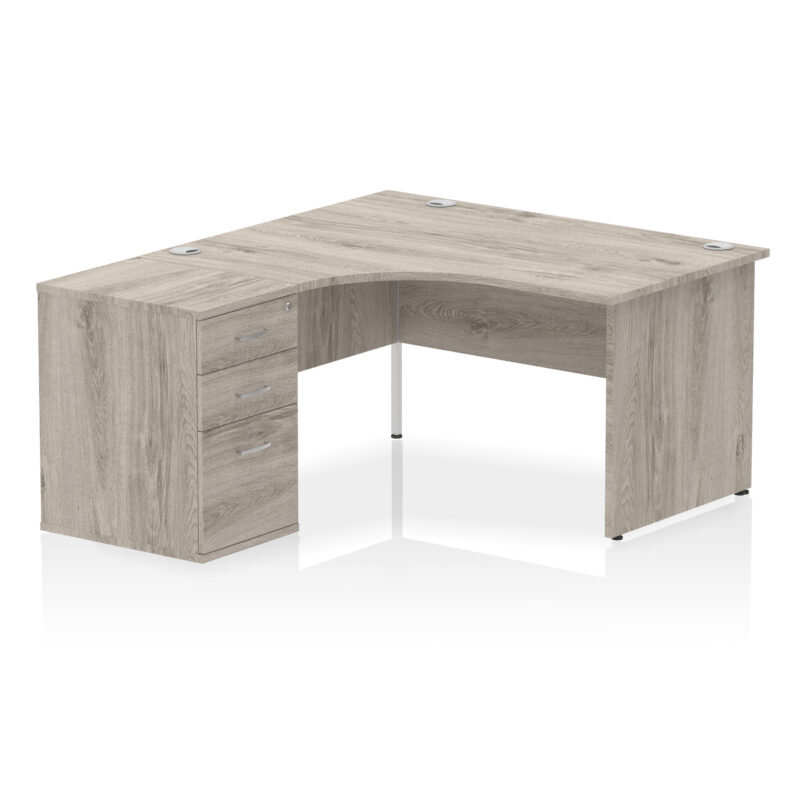 impulse panel end crescent desk workstation