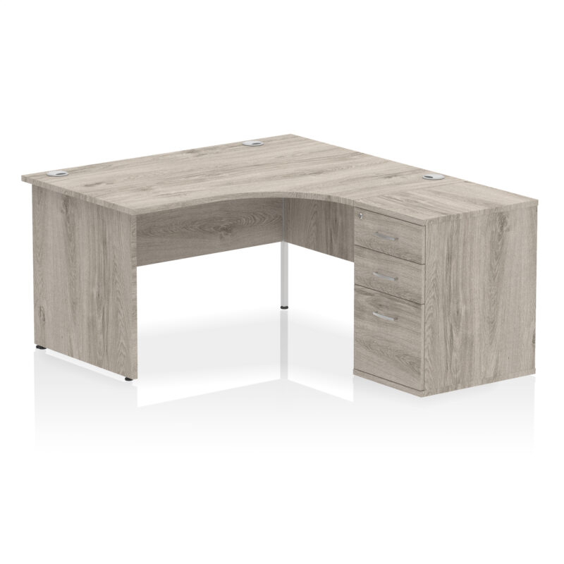impulse panel end crescent desk workstation