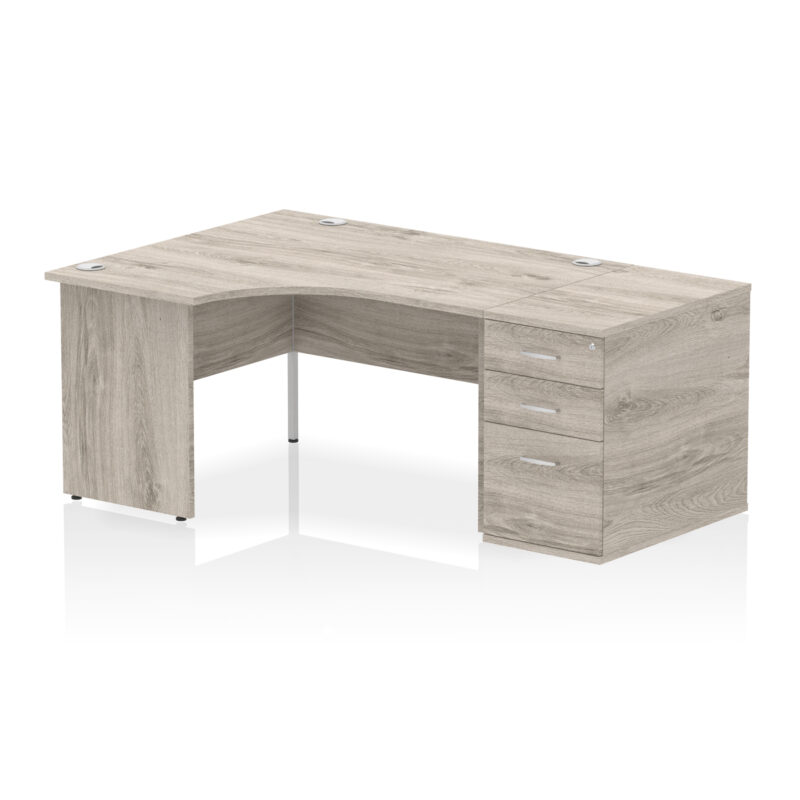 impulse panel end crescent desk workstation