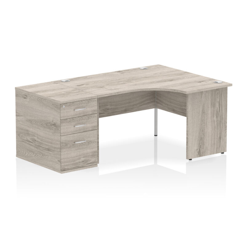impulse panel end crescent desk workstation