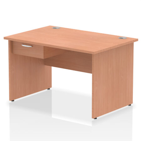 impulse panel end straight desk frame with single one drawer fixed pedestal