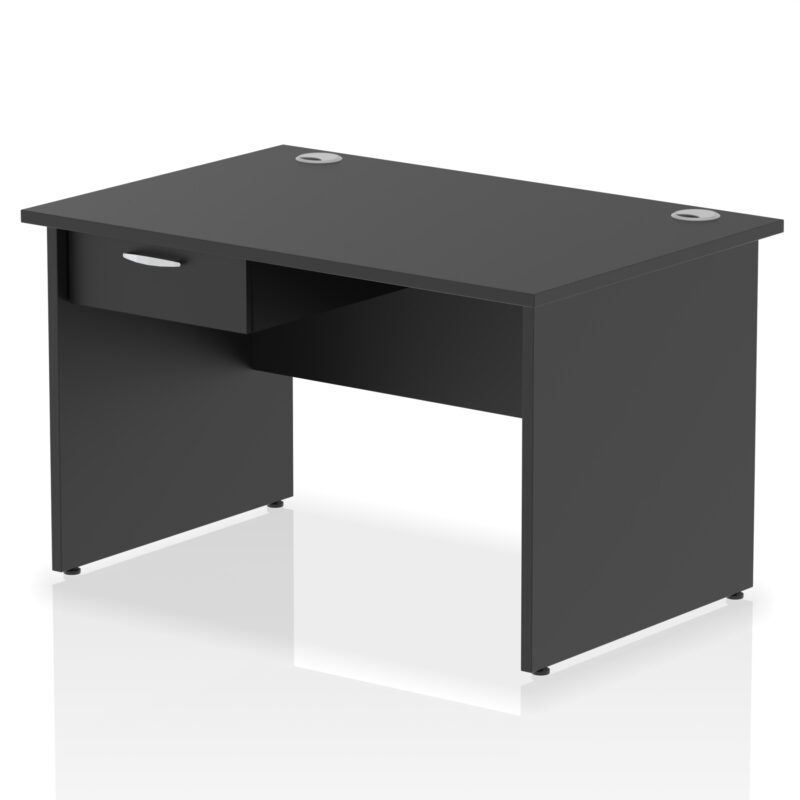 impulse panel end straight desk frame with single one drawer fixed pedestal