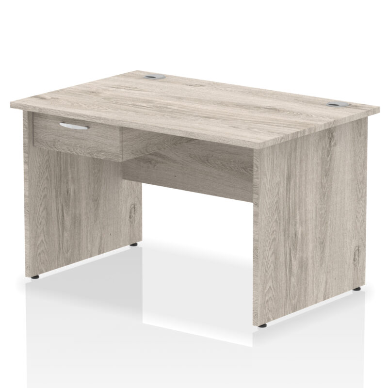 impulse panel end straight desk frame with single one drawer fixed pedestal