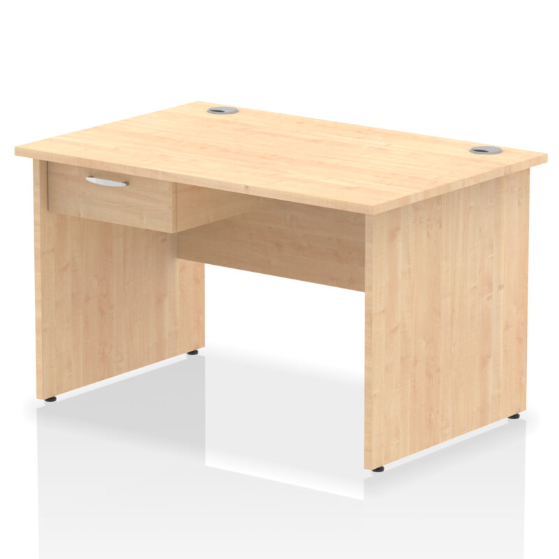 impulse panel end straight desk frame with single one drawer fixed pedestal