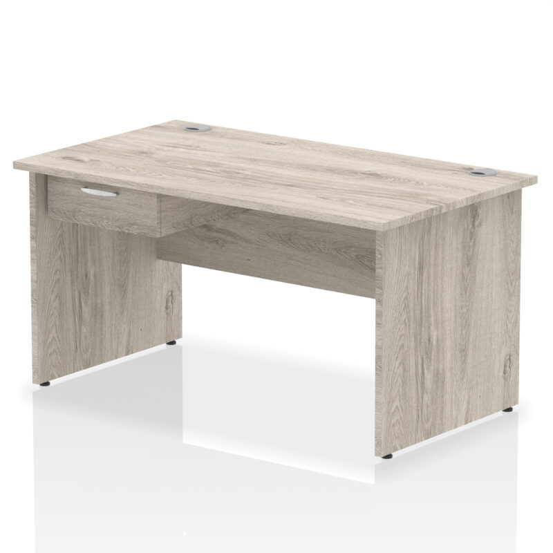 impulse panel end straight desk frame with single one drawer fixed pedestal