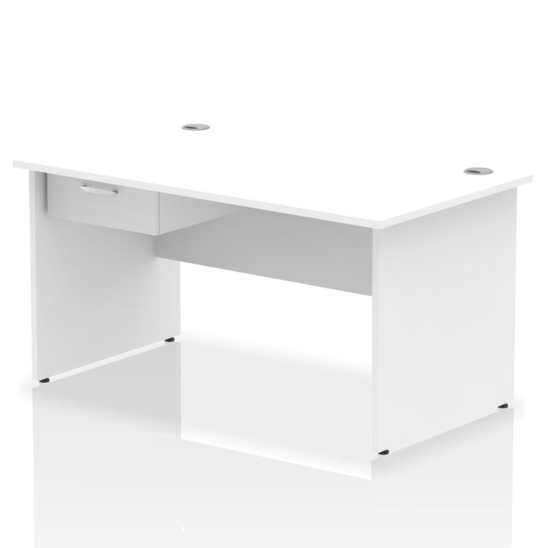 impulse panel end straight desk frame with single one drawer fixed pedestal