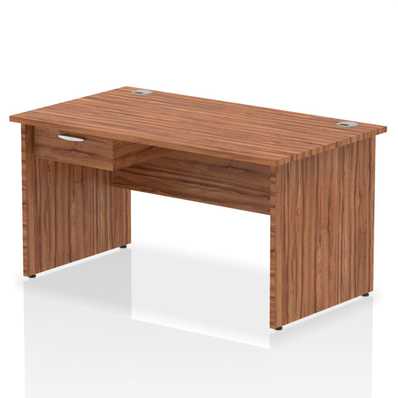 impulse panel end straight desk frame with single one drawer fixed pedestal