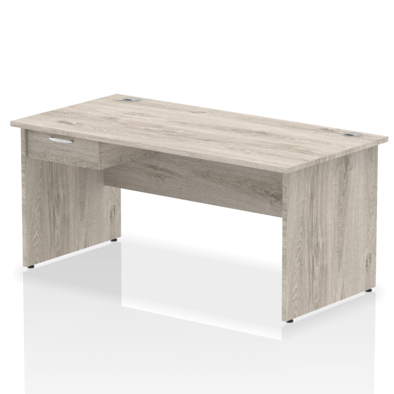 impulse panel end straight desk frame with single one drawer fixed pedestal