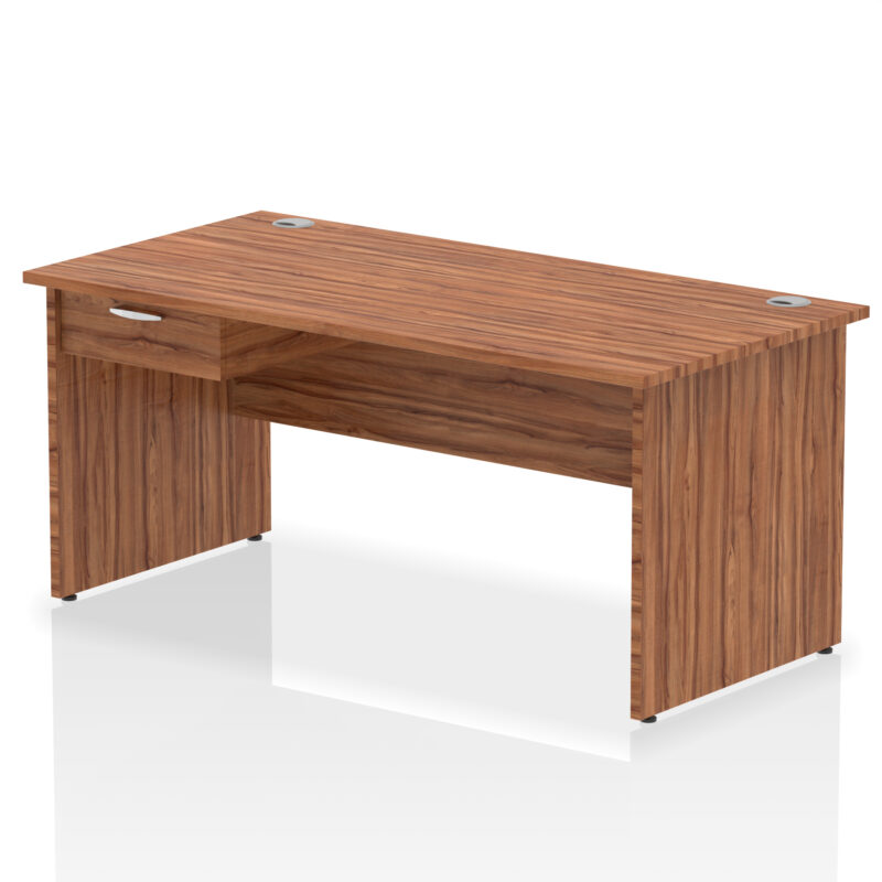 impulse panel end straight desk frame with single one drawer fixed pedestal