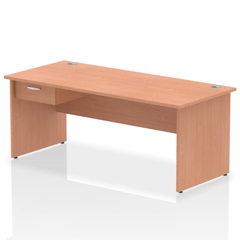 impulse panel end straight desk frame with single one drawer fixed pedestal