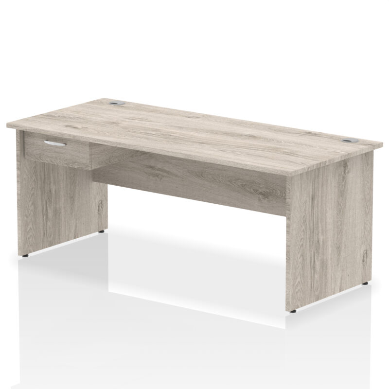 impulse panel end straight desk frame with single one drawer fixed pedestal