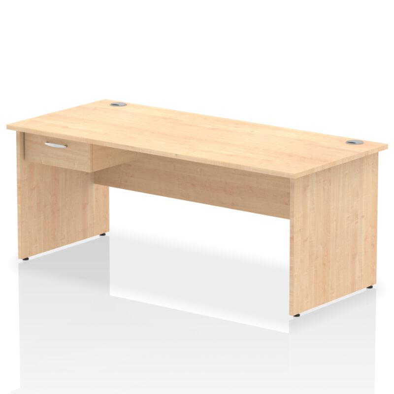 impulse panel end straight desk frame with single one drawer fixed pedestal