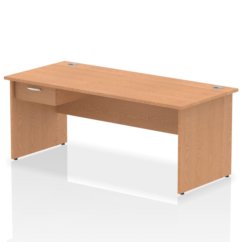 impulse panel end straight desk frame with single one drawer fixed pedestal