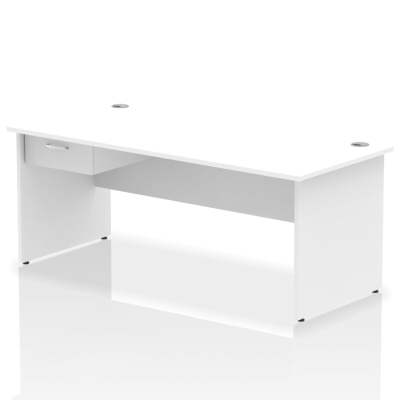 impulse panel end straight desk frame with single one drawer fixed pedestal