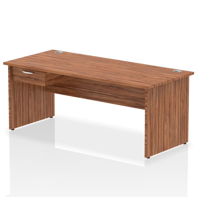 impulse panel end straight desk frame with single one drawer fixed pedestal