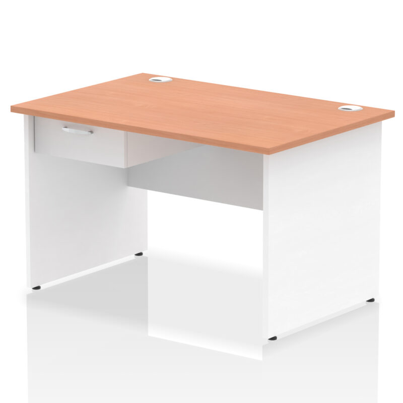 impulse panel end straight desk frame with single one drawer fixed pedestal
