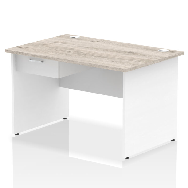 impulse panel end straight desk frame with single one drawer fixed pedestal
