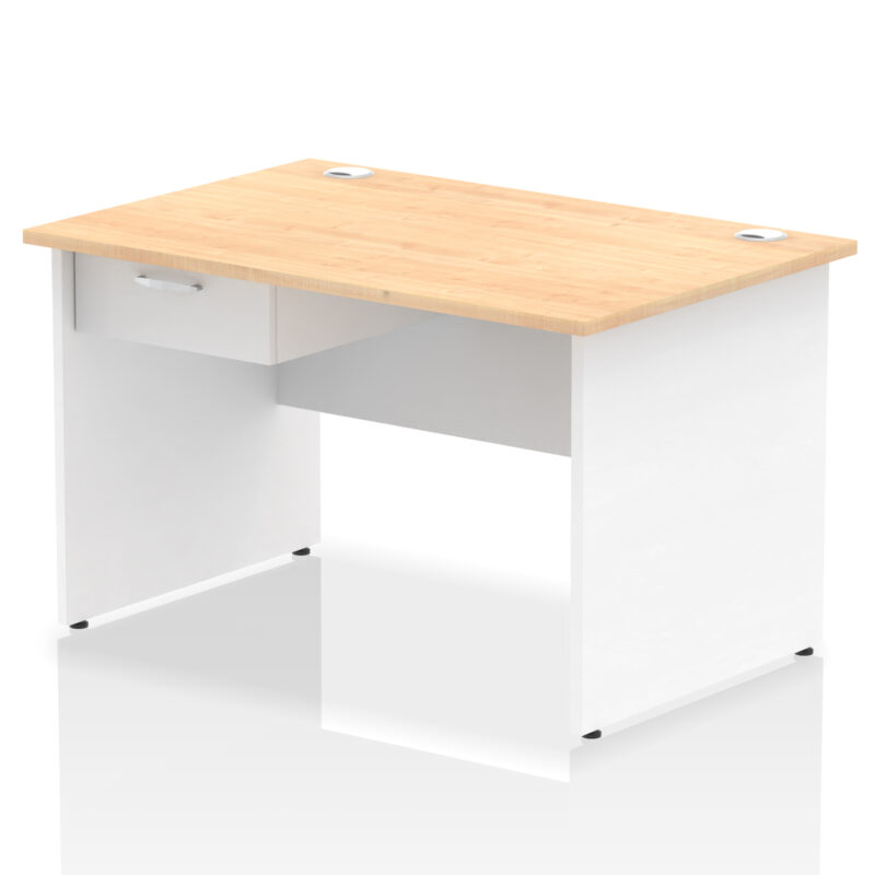 impulse panel end straight desk frame with single one drawer fixed pedestal