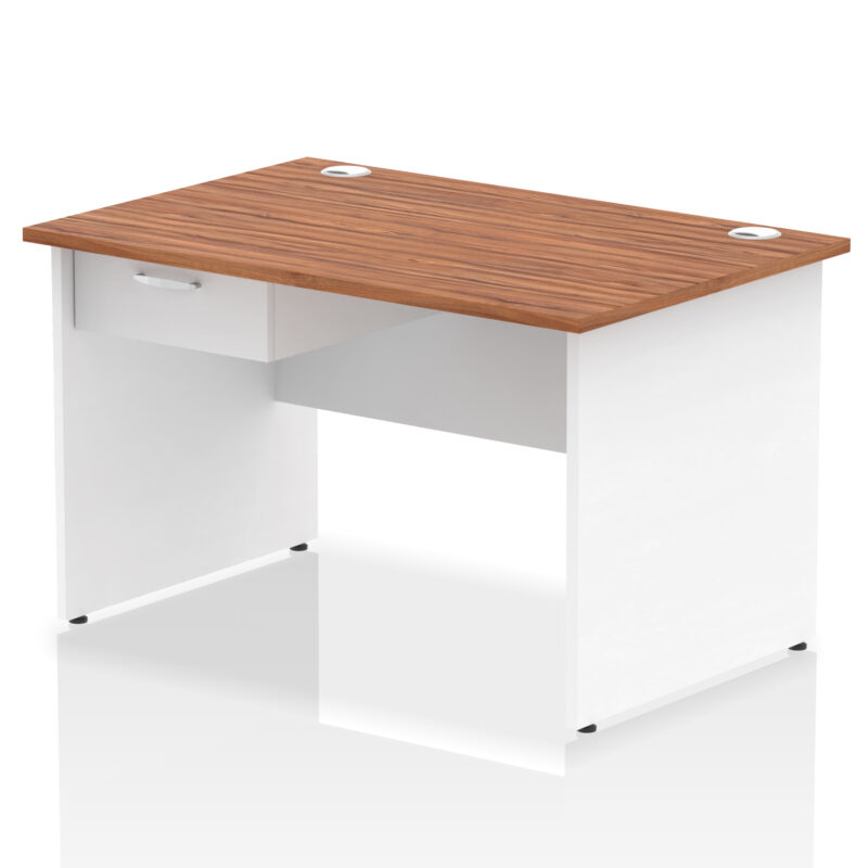 impulse panel end straight desk frame with single one drawer fixed pedestal