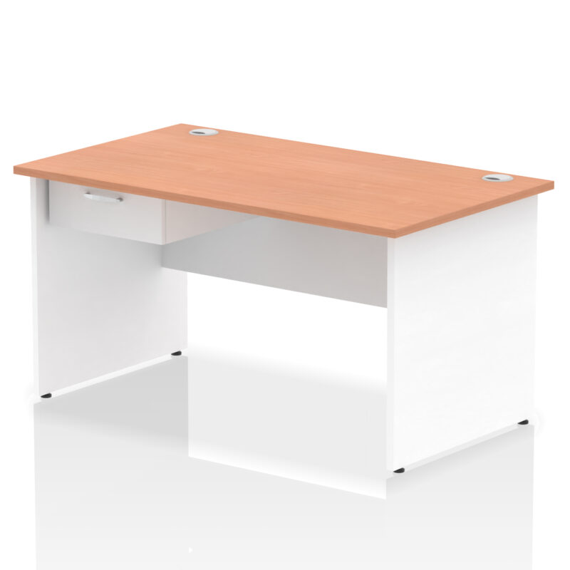 impulse panel end straight desk frame with single one drawer fixed pedestal