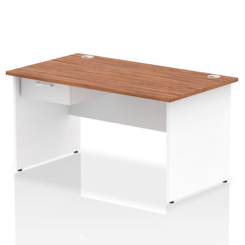 impulse panel end straight desk frame with single one drawer fixed pedestal