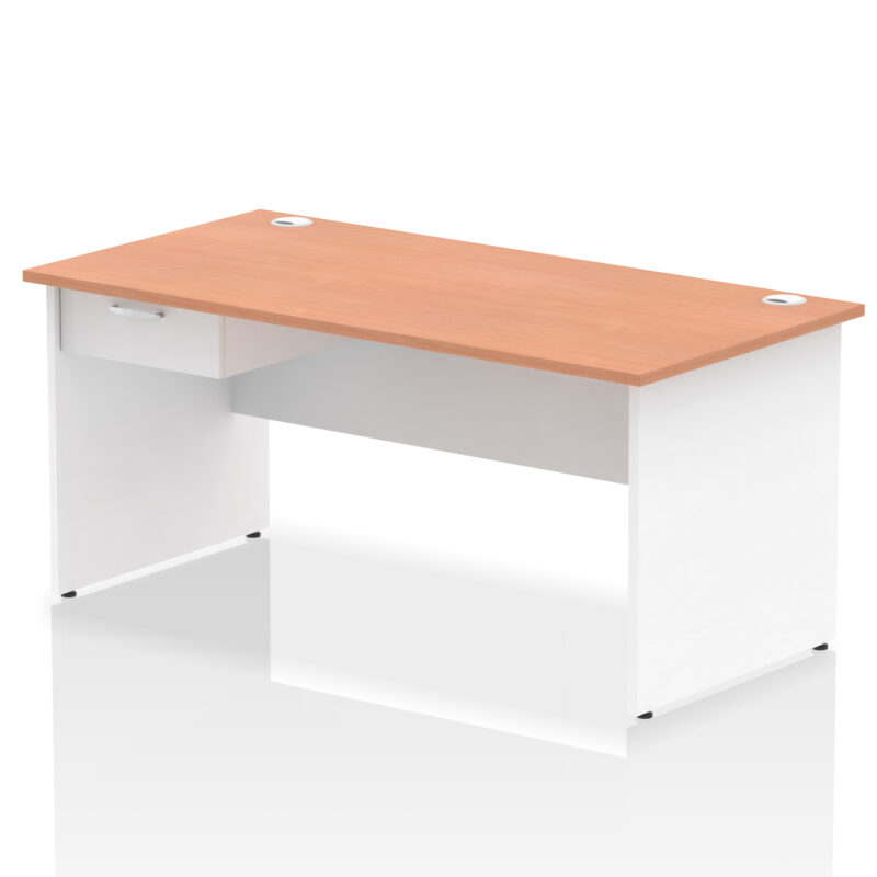 impulse panel end straight desk frame with single one drawer fixed pedestal