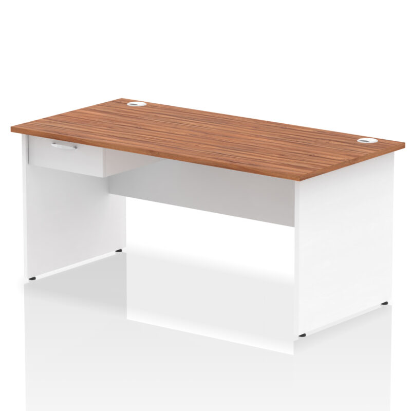 impulse panel end straight desk frame with single one drawer fixed pedestal