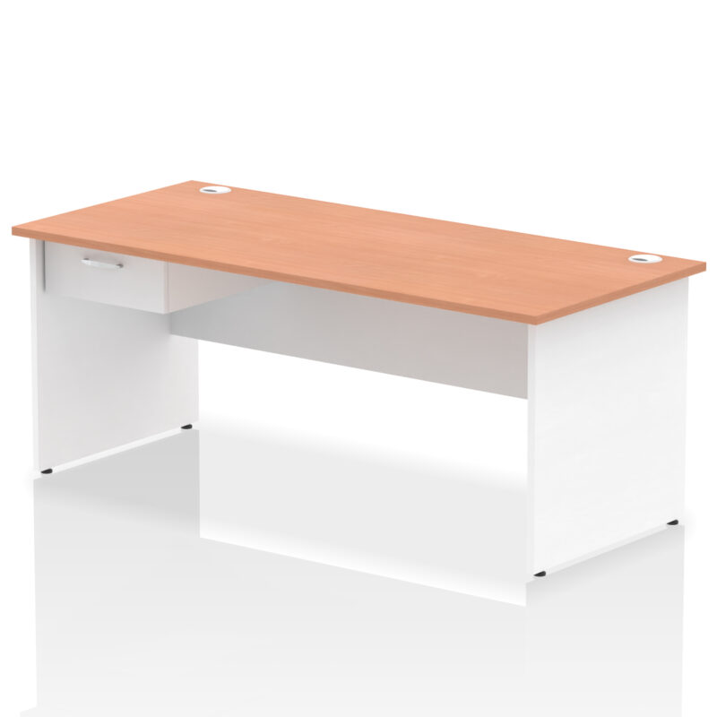 impulse panel end straight desk frame with single one drawer fixed pedestal
