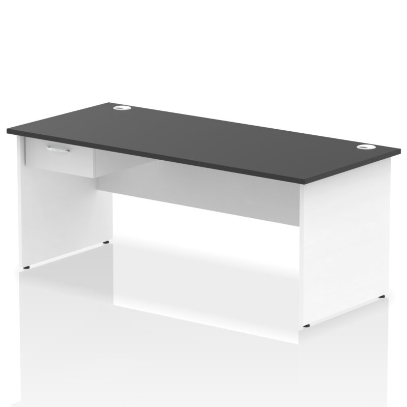 impulse panel end straight desk frame with single one drawer fixed pedestal