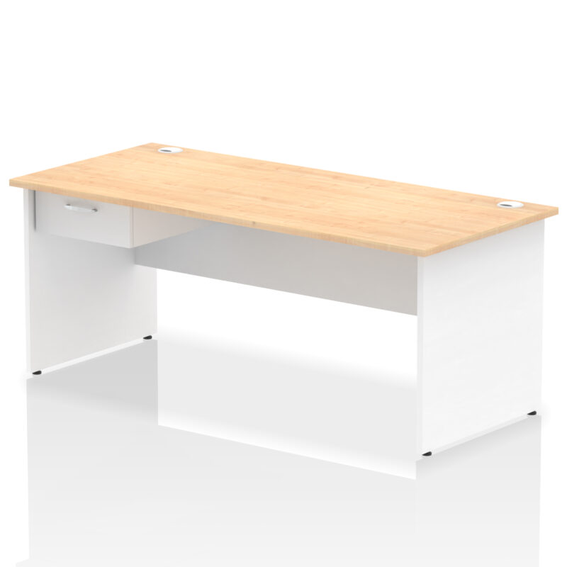 impulse panel end straight desk frame with single one drawer fixed pedestal